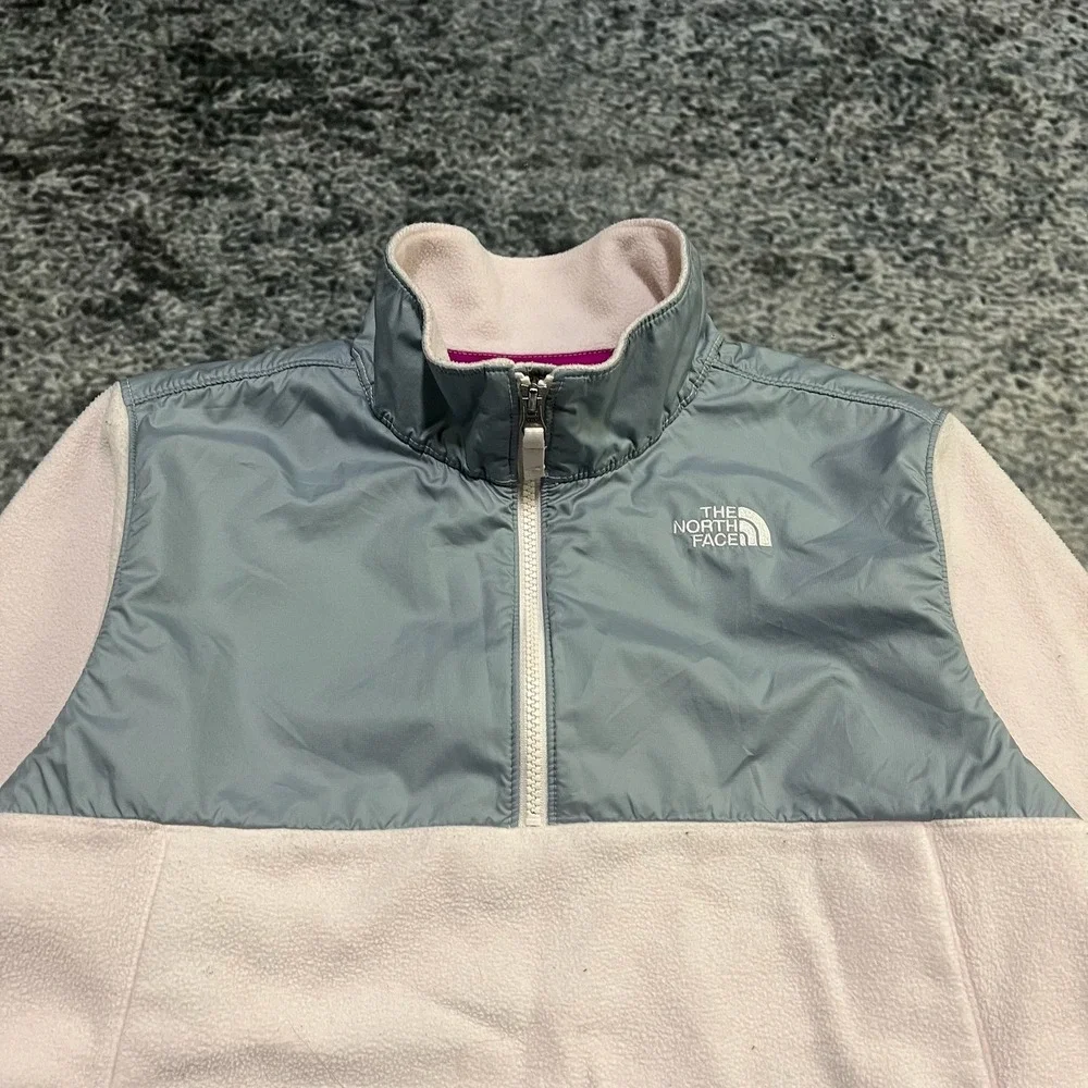 The North Face 1/4 Zip Fleece Sweater Girls XL Pink Gray Gorpcore Jacket‎
